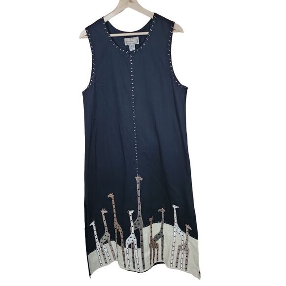 Vintage Giraffe Print Midi Dress by New Direction Safari Bohemian Style Medium - Picture 7 of 9